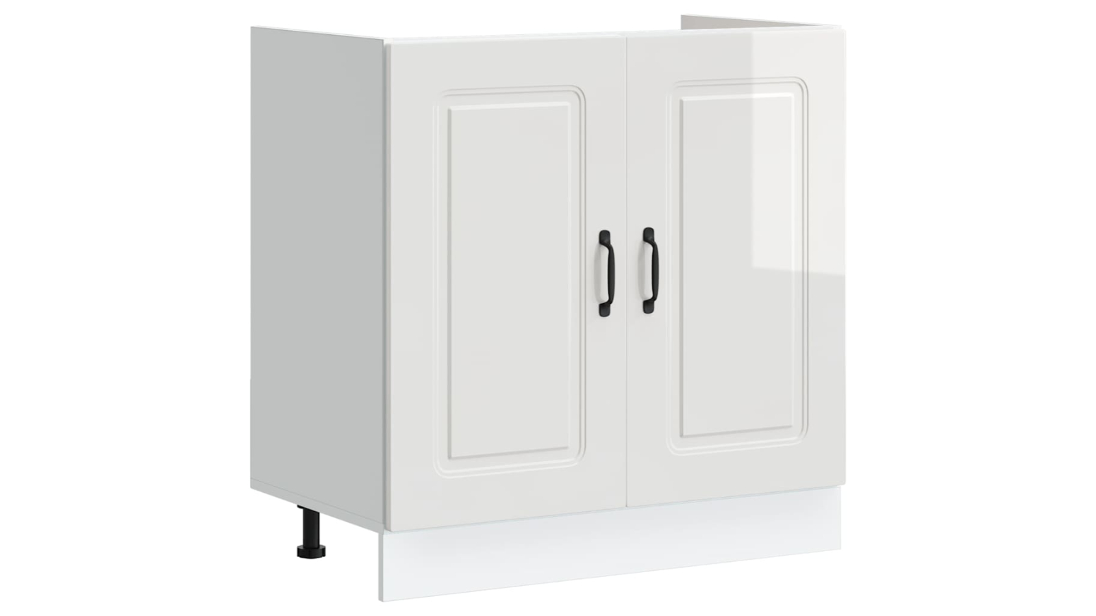 vidaXL 80 x 46 x 81.5cm Kalmar Engineered Wood Sink Base Cabinet - High Gloss White 