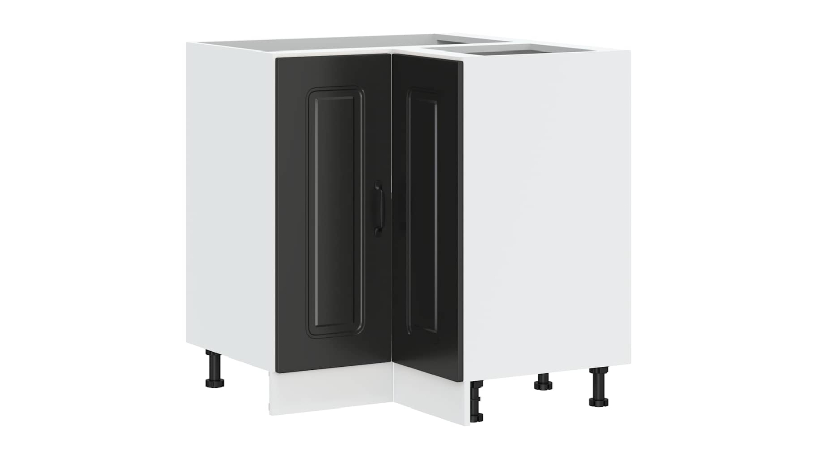 vidaXL Kalmar Engineered Wood Kitchen Corner Base Cabinet - Black 