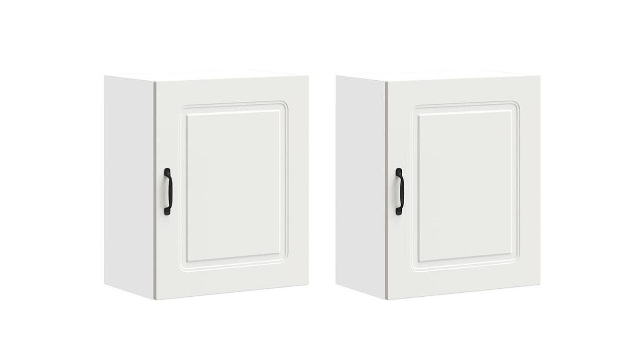 vidaXL 2 Piece White Engineered Wood Kalmar Kitchen Wall Cabinet