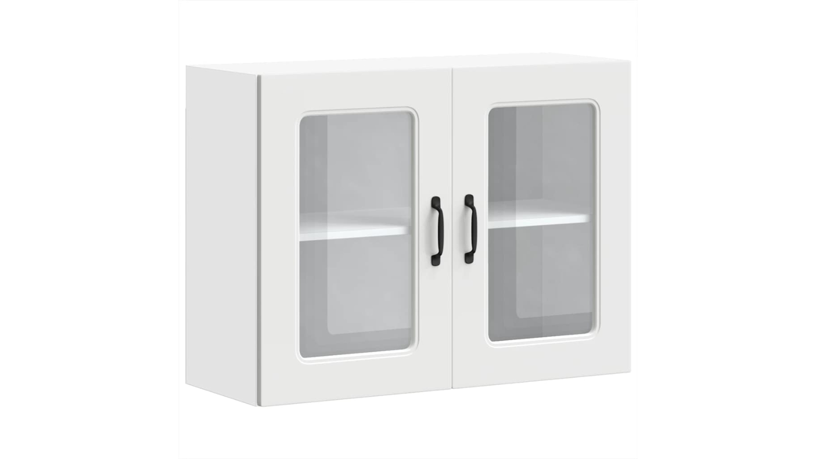 vidaXL Kalmar White Engineered Wood Kitchen Wall Cabinet with Glass Door
