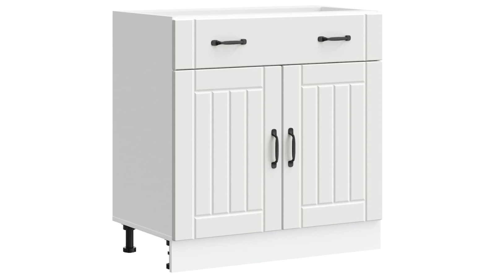 vidaXL White Lucca Kitchen Sink Base Cabinet - 80 x 46 x 81.5 cm