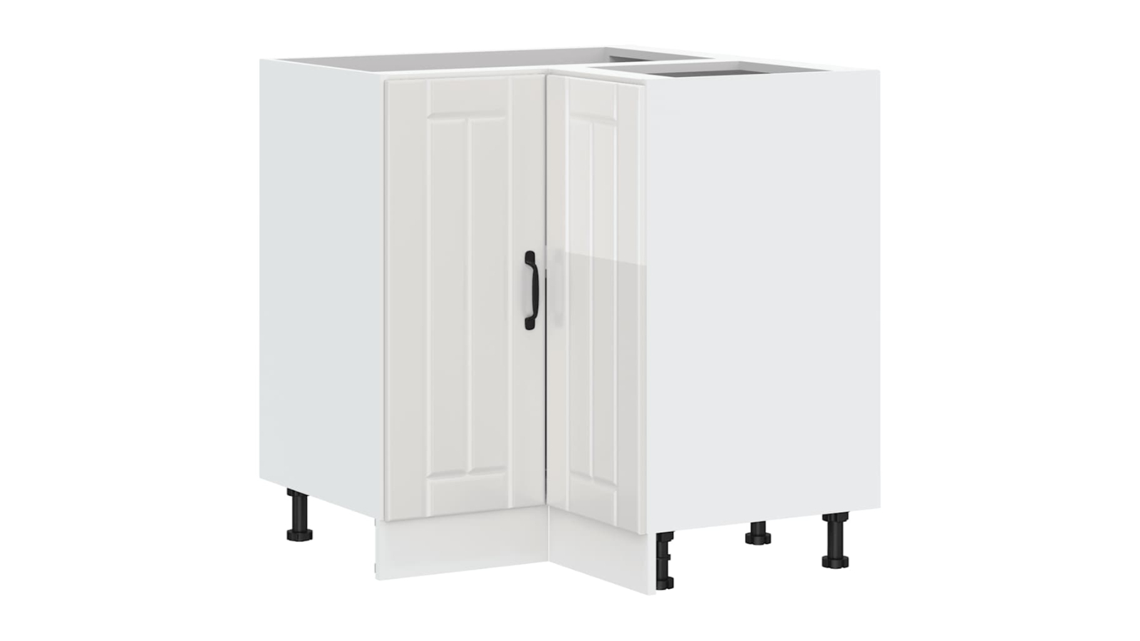 vidaXL Lucca Engineered Wood Kitchen Corner Base Cabinet - High Gloss White