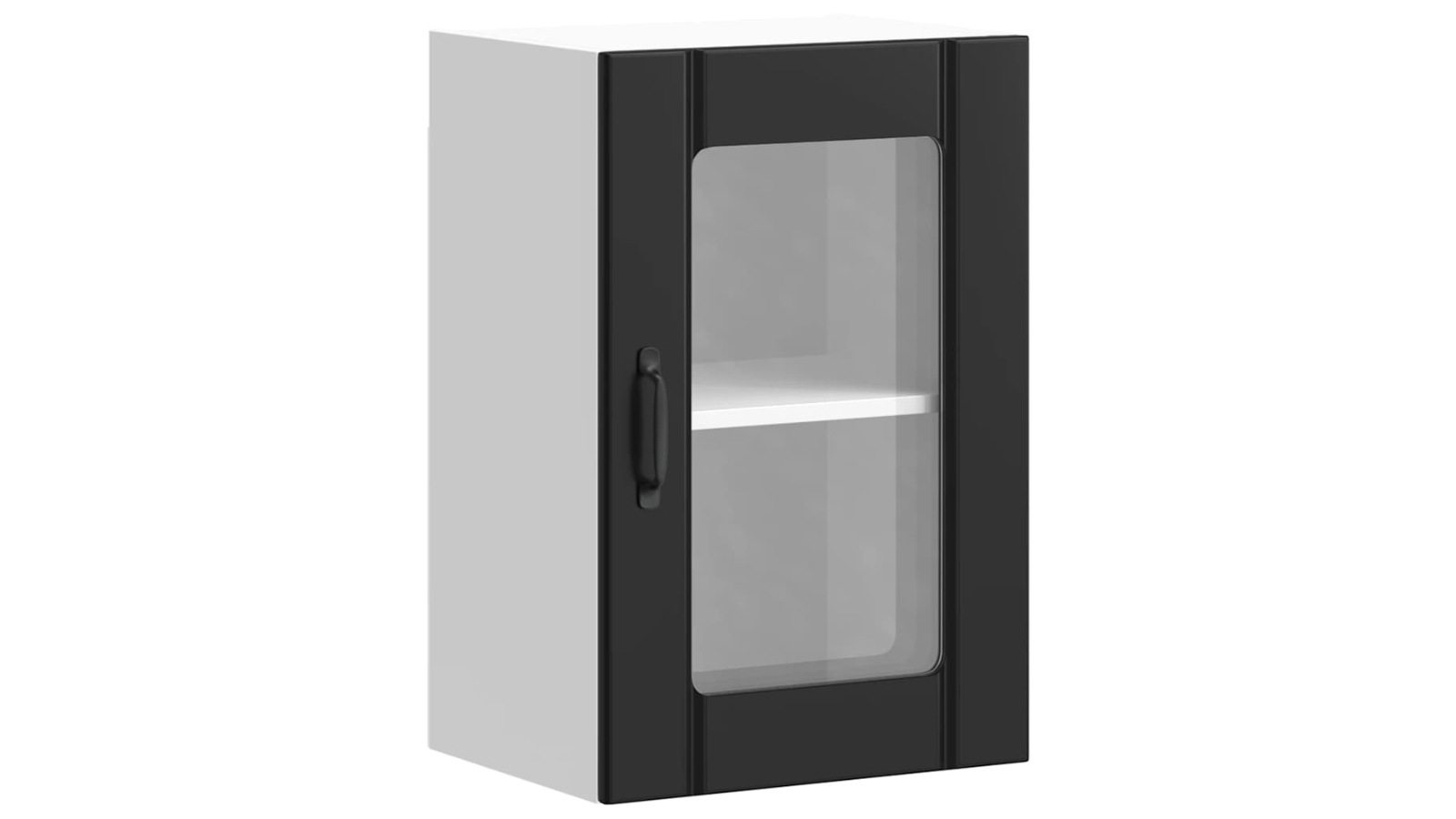 vidaXL Lucca Glass Door Kitchen Wall Cabinet - Black