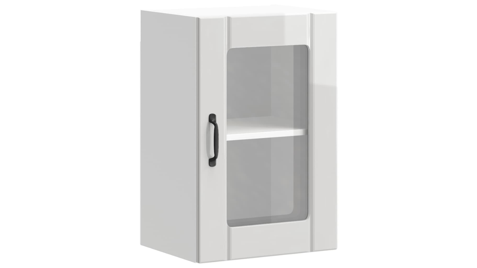 vidaXL Lucca Glass Door Kitchen Wall Cabinet - High Gloss White