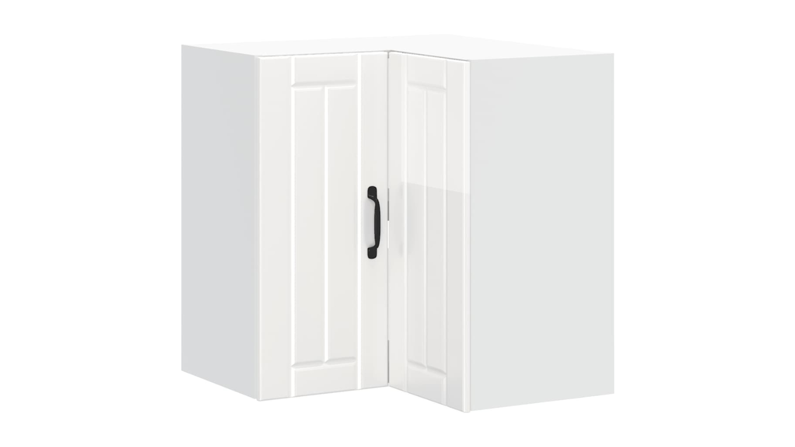vidaXL Lucca Engineered Wood Kitchen Wall Corner Cabinet - High Gloss White
