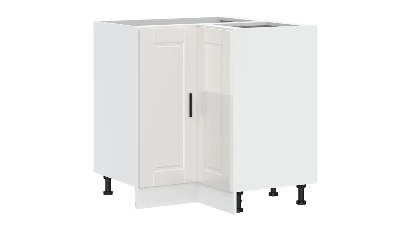 vidaXL Porto Engineered Wood Kitchen Corner Base Cabinet - High Gloss White