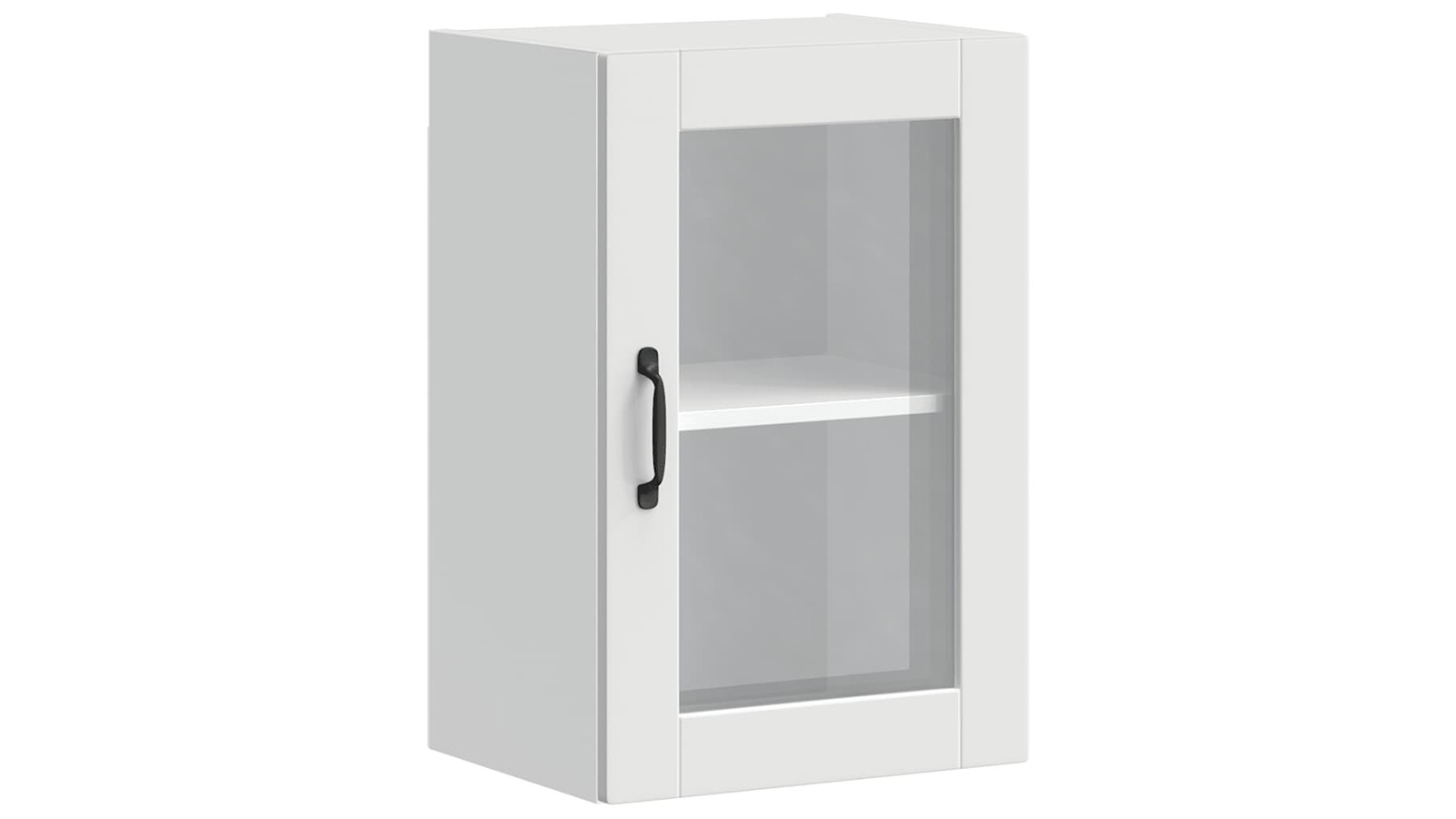 vidaXL White Porto Kitchen Wall Cabinet with Glass Door