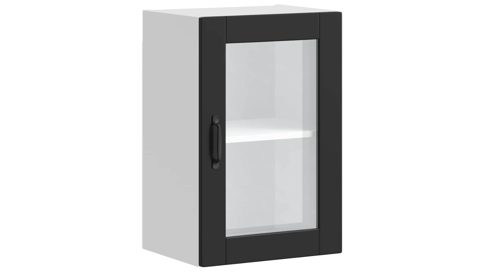 vidaXL Porto Kitchen Wall Cabinet with Glass Door - Black