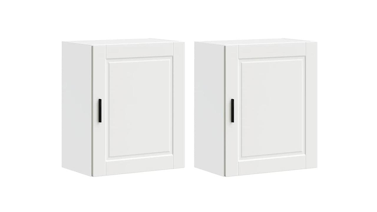 vidaXL 2 Piece White Engineered Wood Porto Kitchen Wall Cabinet
