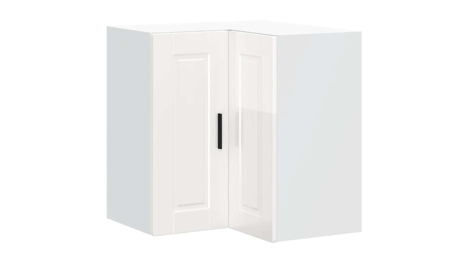 vidaXL Porto Engineered Wood Kitchen Wall Corner Cabinet - High Gloss White