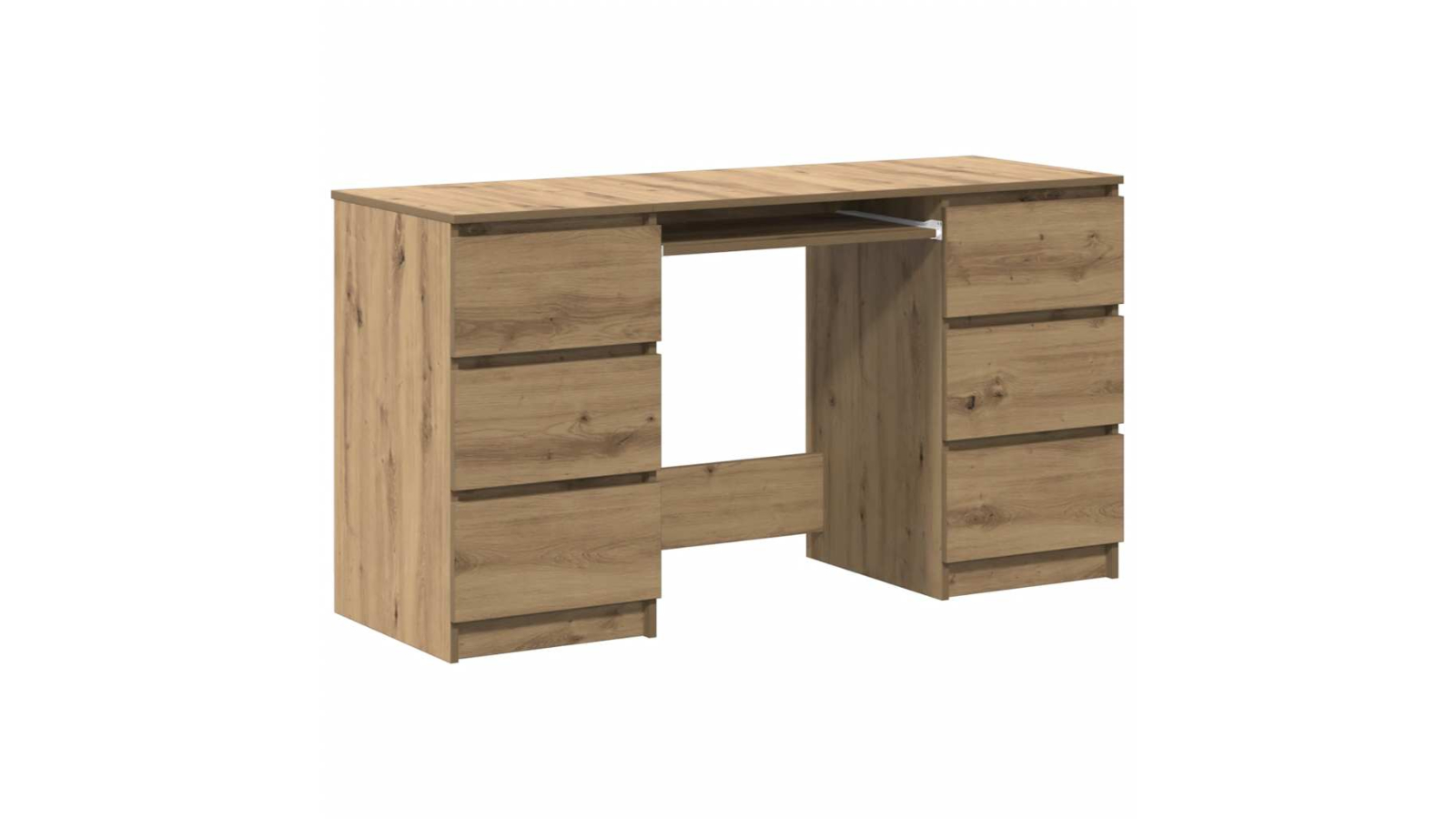 vidaXL Artisan Oak Engineered Wood 140 x 50 x 77cm Writing Desk