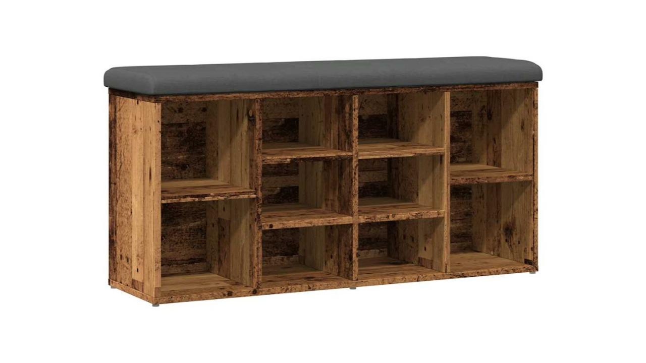 vidaXL Old Wood Engineered Wood Shoe Bench - 102 x 32 x 50cm