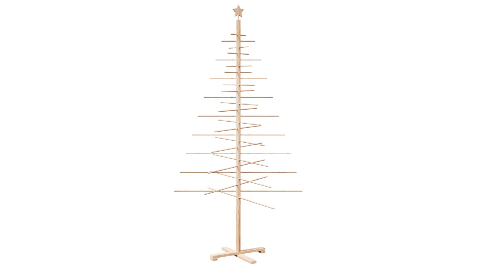 vidaXL 210cm Solid Wooden Pine Wood Christmas Tree