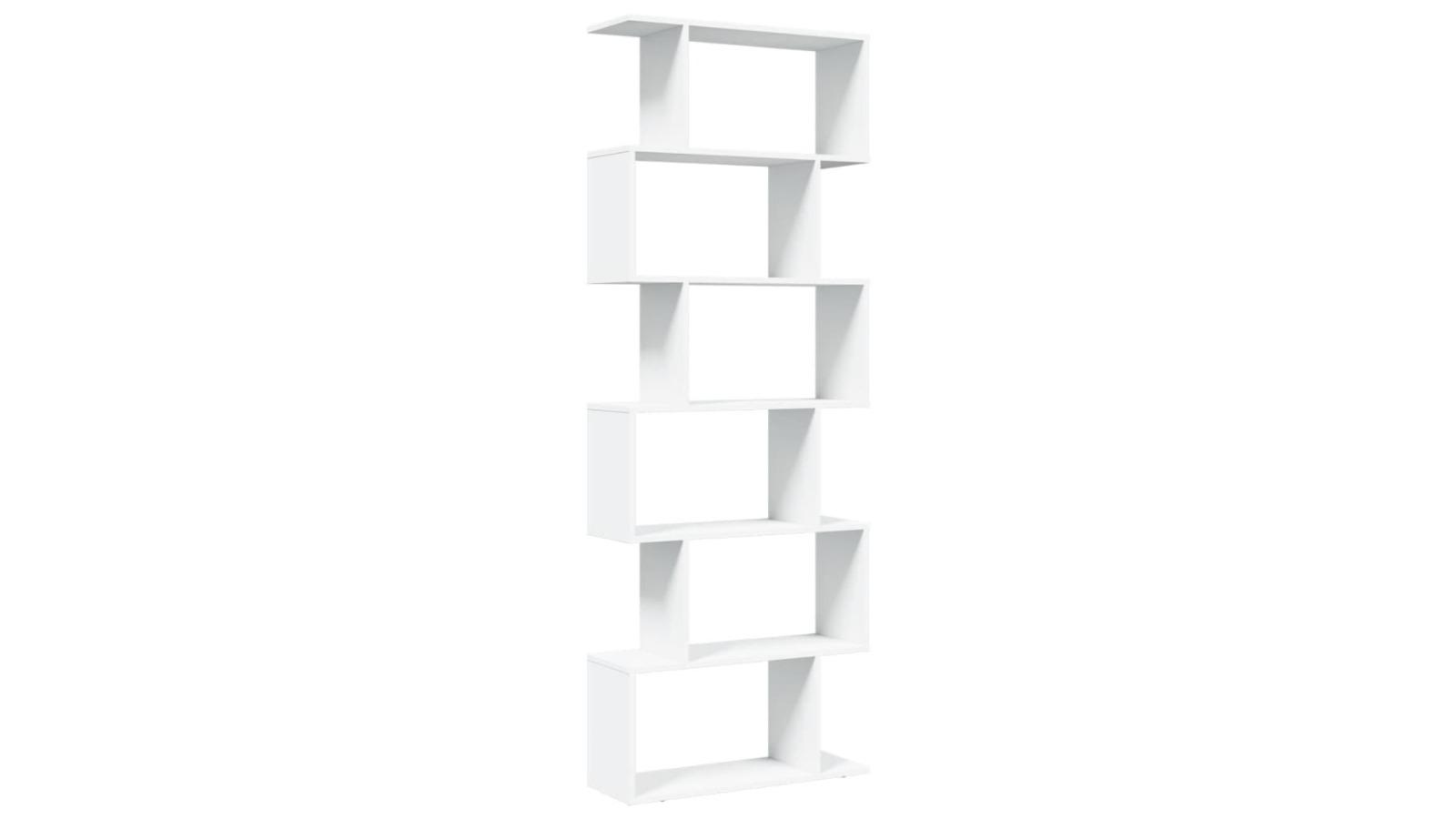 vidaXL 6-Tier White Engineered Wood 70 x 24 x 193cm Room Divider Bookcase