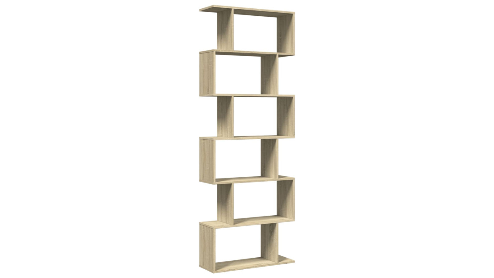 vidaXL 6-Tier Sonoma Oak Engineered Wood 70 x 24 x 193cm Bookcase Room Divider 