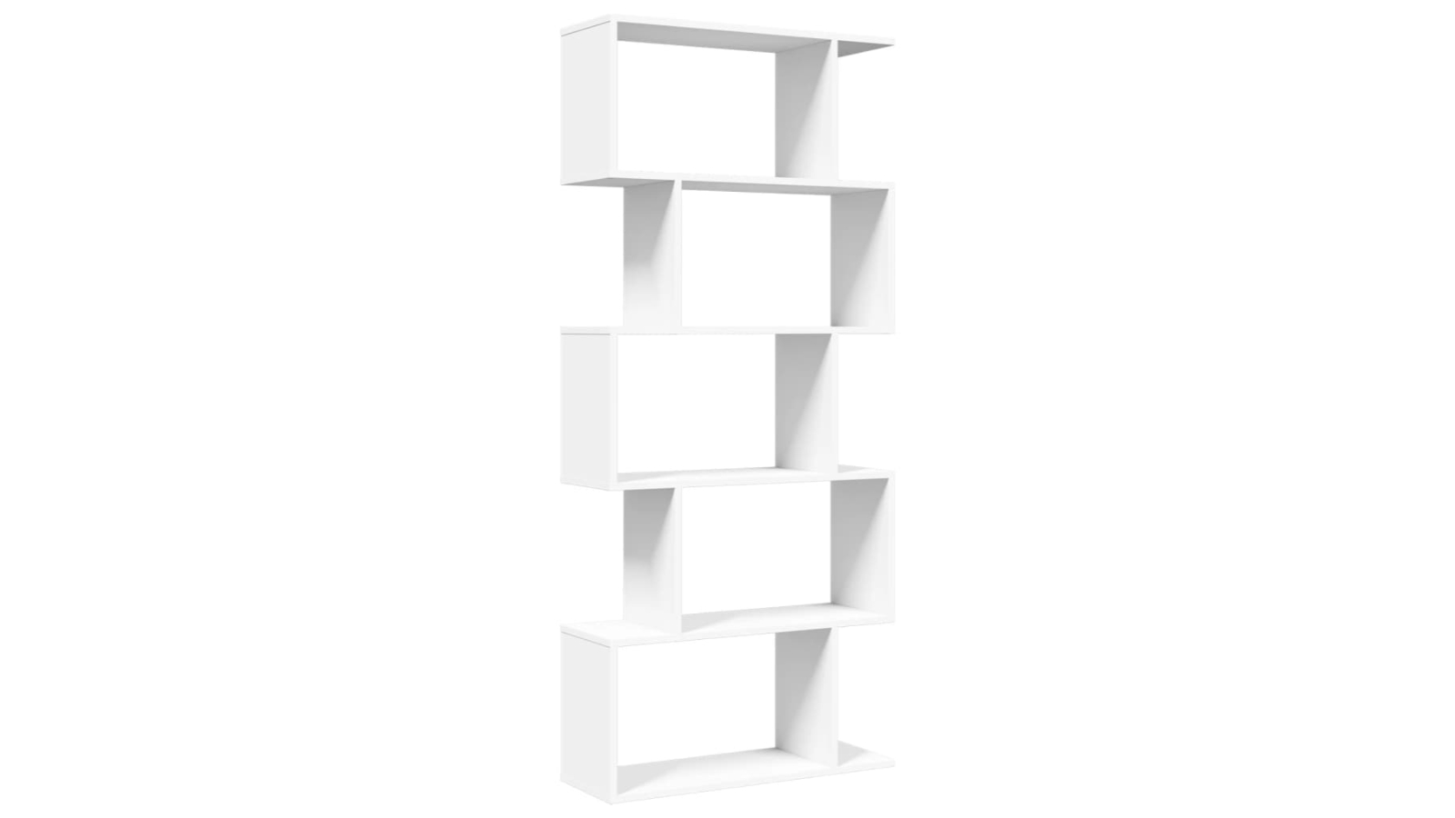 vidaXL White Engineered Wood 5-Tier 70 x 24 x 161cm Bookcase Room Divider