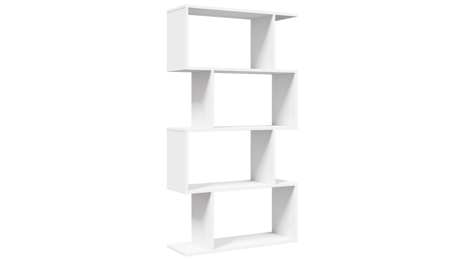 vidaXL White Engineered Wood 4-Tier 70 x 24 x 129cm Bookcase Room Divider