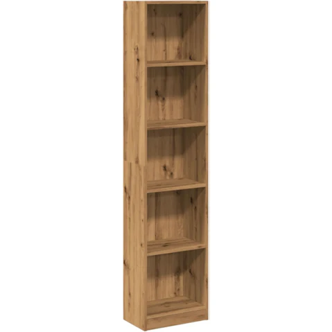 vidaXL Artisian Oak Engineered Wood Bookcase - 40 x 24 x 176cm