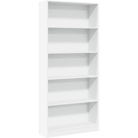 vidaXL White Engineered Wood Bookcase - 80 x 24 x 176cm