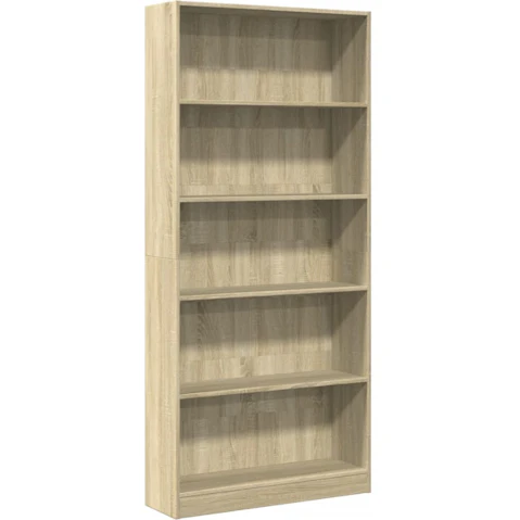 vidaXL Sonoma Oak Engineered Wood Bookcase - 80 x 24 x 176cm