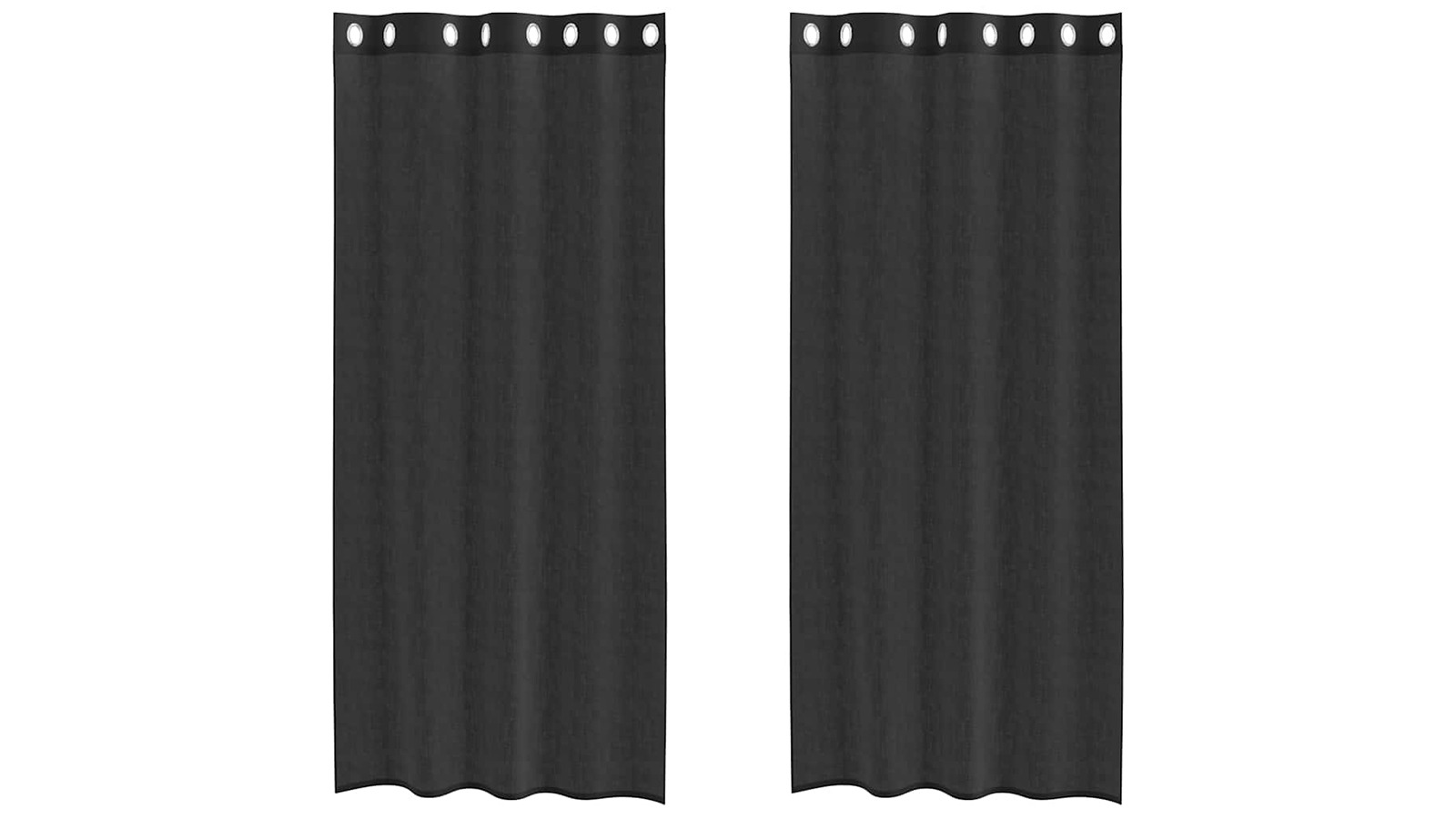 vidaXL 2 Piece Black 140 x 245cm Voile Curtain with Grommet