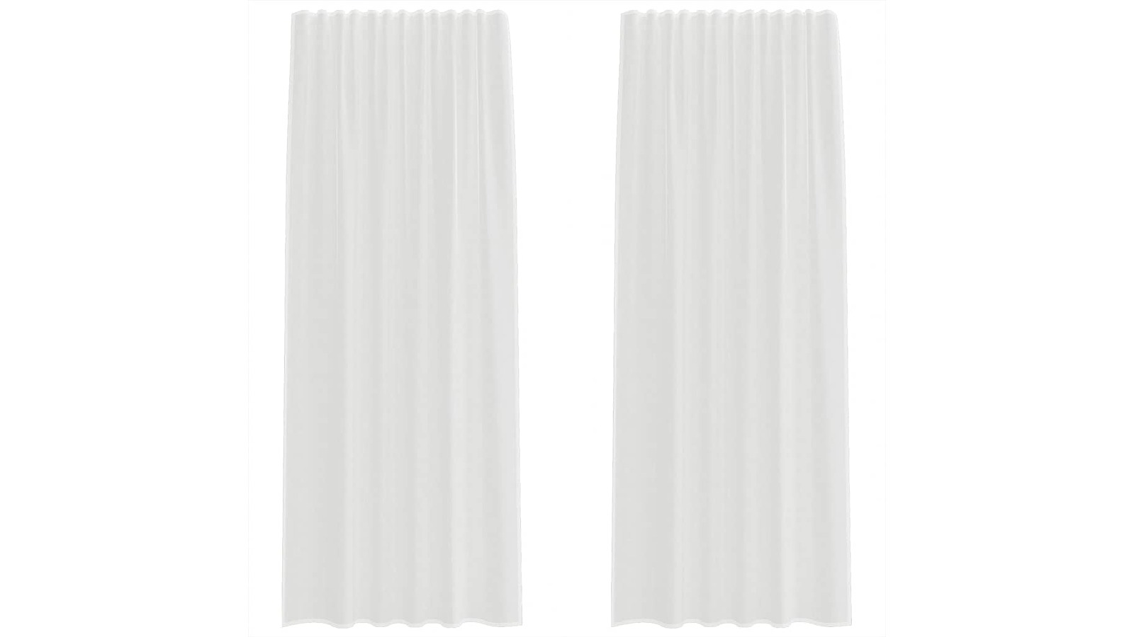 vidaXL 2 Piece White Voile Curtain with Rod Pocket