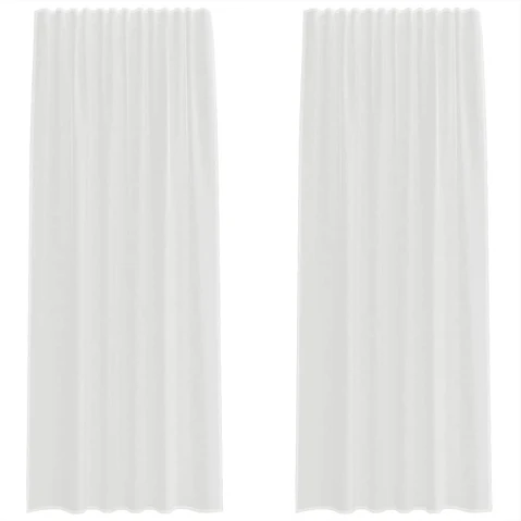 vidaXL 2 Piece White Voile Curtain with Rod Pocket