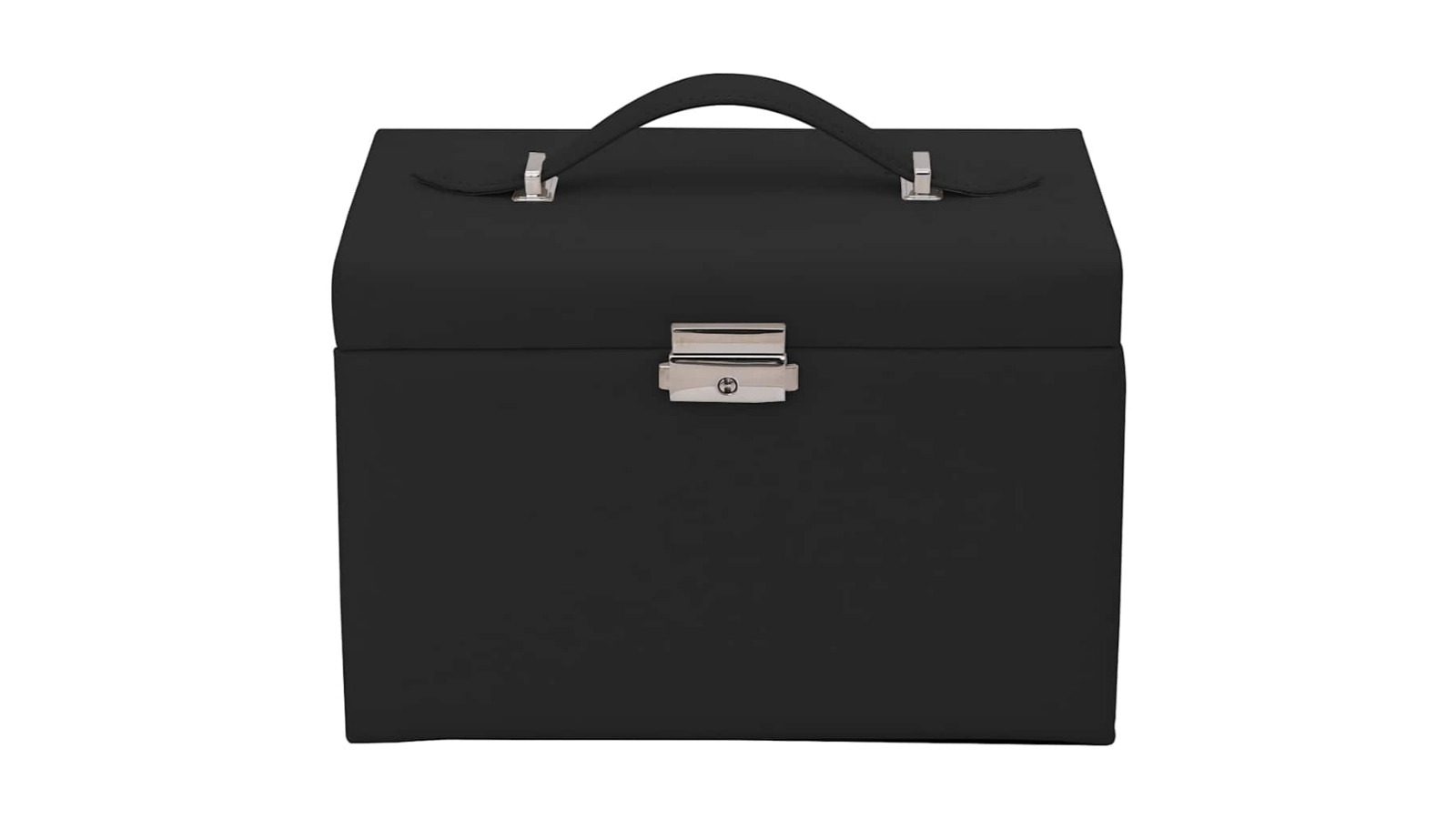 vidaXL 4-Layer Black Jewellery Box with Lockable Mirror - 22.5 x 17.5 x 16.5 cm