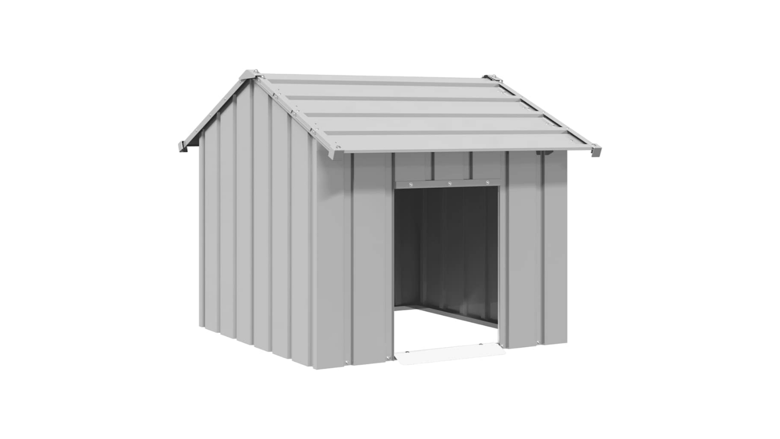 vidaXL Galvanised Steel Heavy-Duty Dog House with Roof - 131 x 101 x 102cm