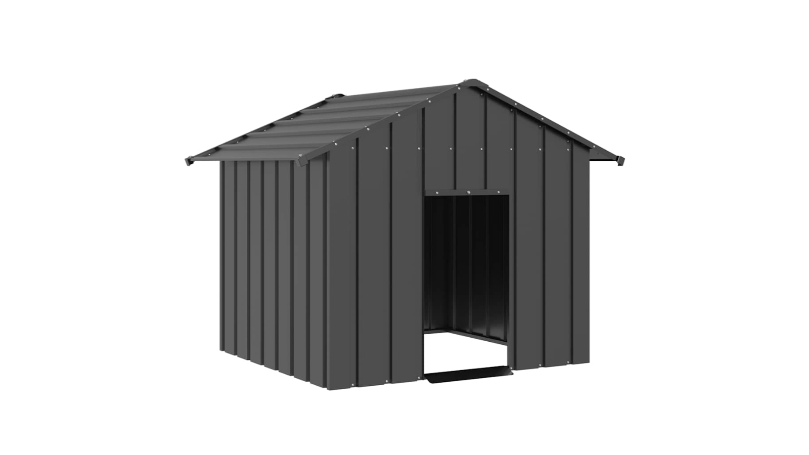 vidaXL Galvanised Steel Dog House with Roof - 131 x 101 x 102cm