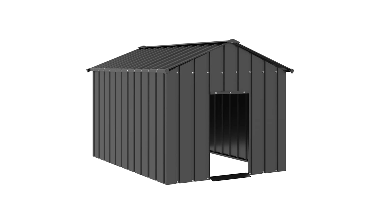 vidaXL Galvanised Steel Dog House with Roof - 113 x 153 x 101cm