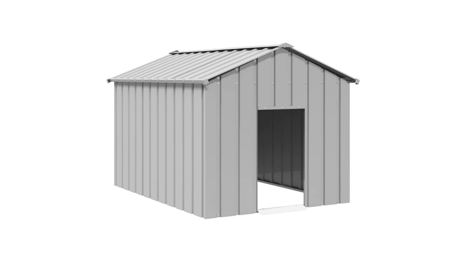 vidaXL Galvanised Steel Heavy-Duty Dog House with Roof