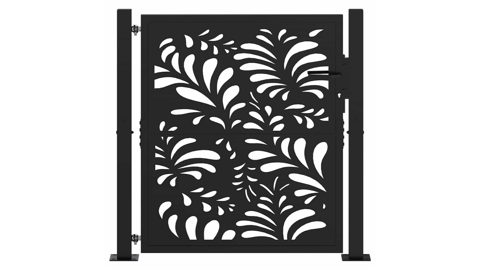 vidaXL Black Steel 100 x 100cm Wave Design Garden Gate