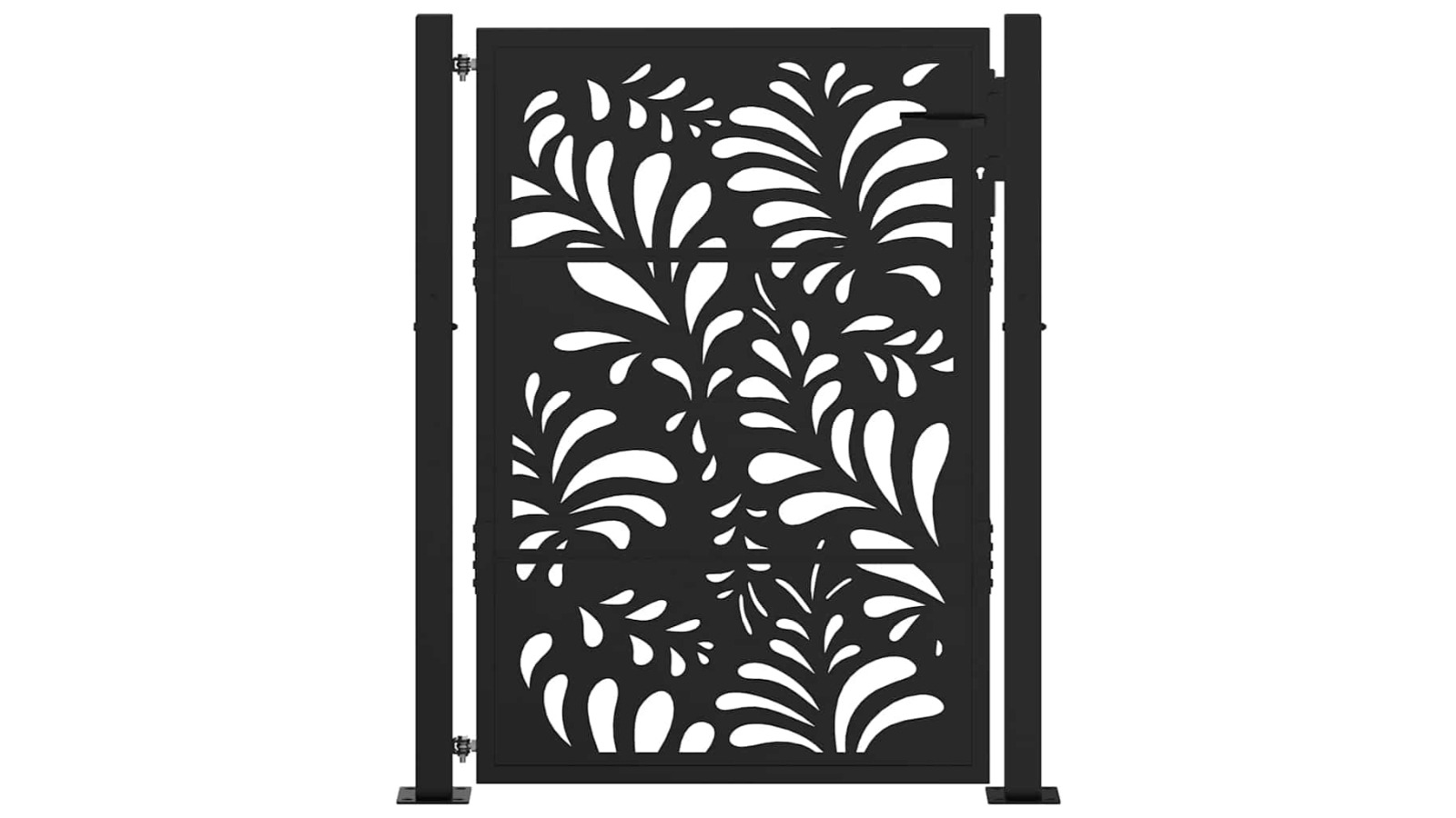 vidaXL Black Steel 100 x 125cm Wave Design Garden Gate