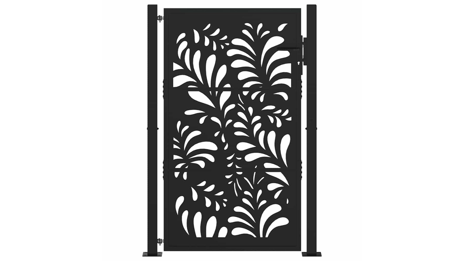 vidaXL Black Steel 100 x 150cm Wave Design Garden Gate
