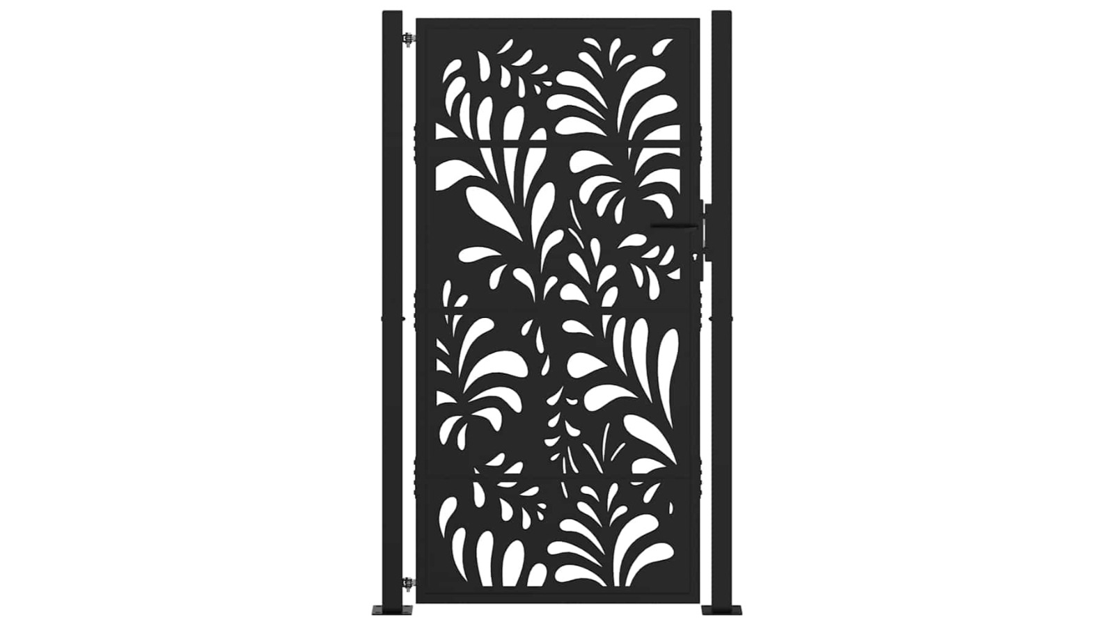 vidaXL Black Steel 100 x 175cm Wave Design Garden Gate