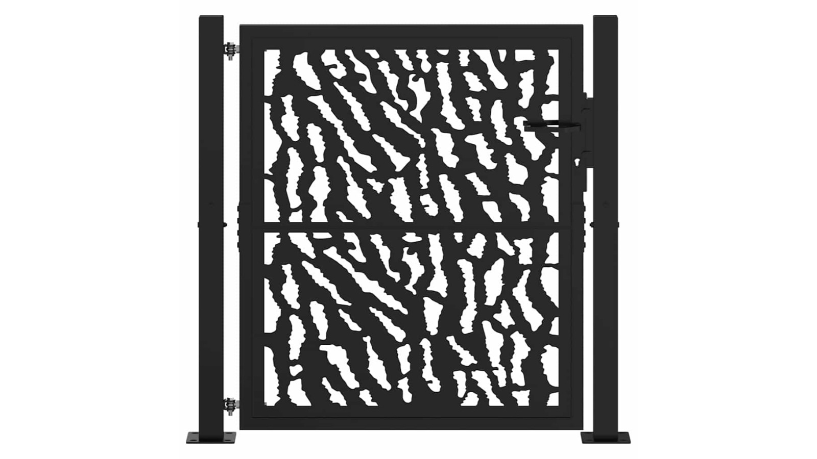 vidaXL Black Steel 100 x 100cm Trace Design Garden Gate