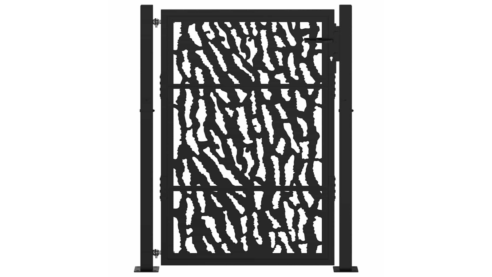vidaXL Black Steel 100 x 125cm Trace Design Garden Gate