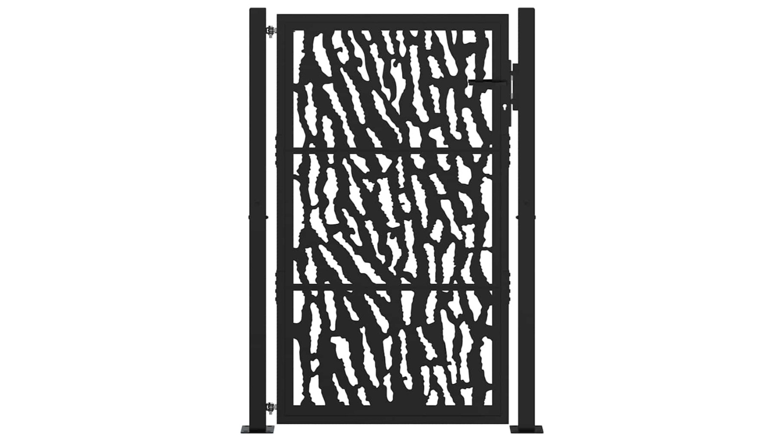 vidaXL Black Steel 100 x 150cm Trace Design Garden Gate