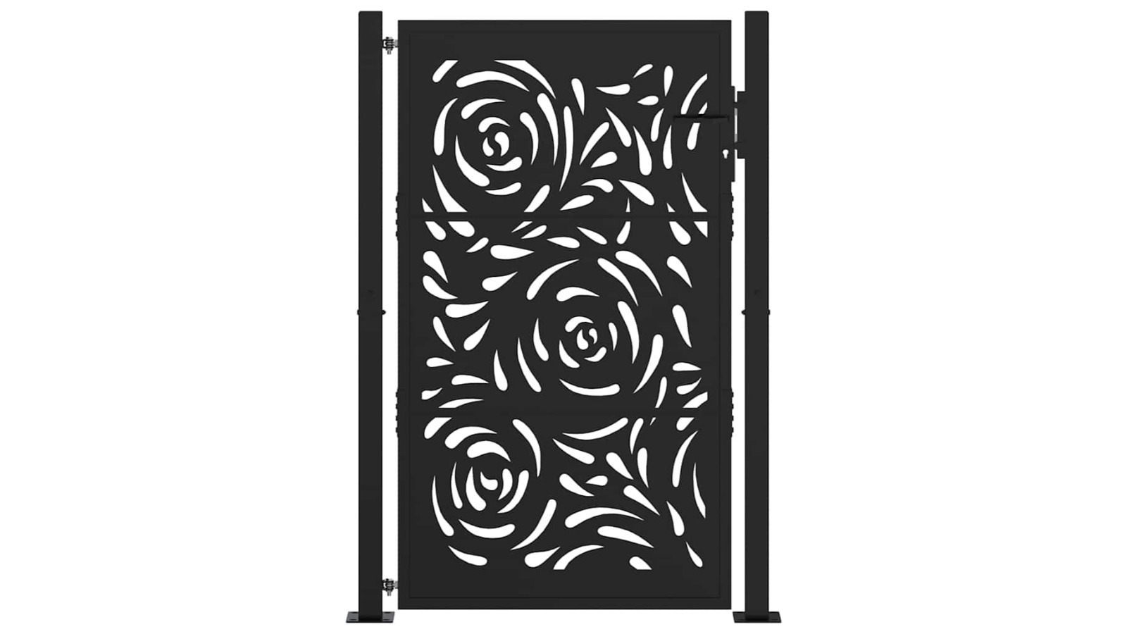 vidaXL Black Steel 100 x 150cm Flame Design Garden Gate