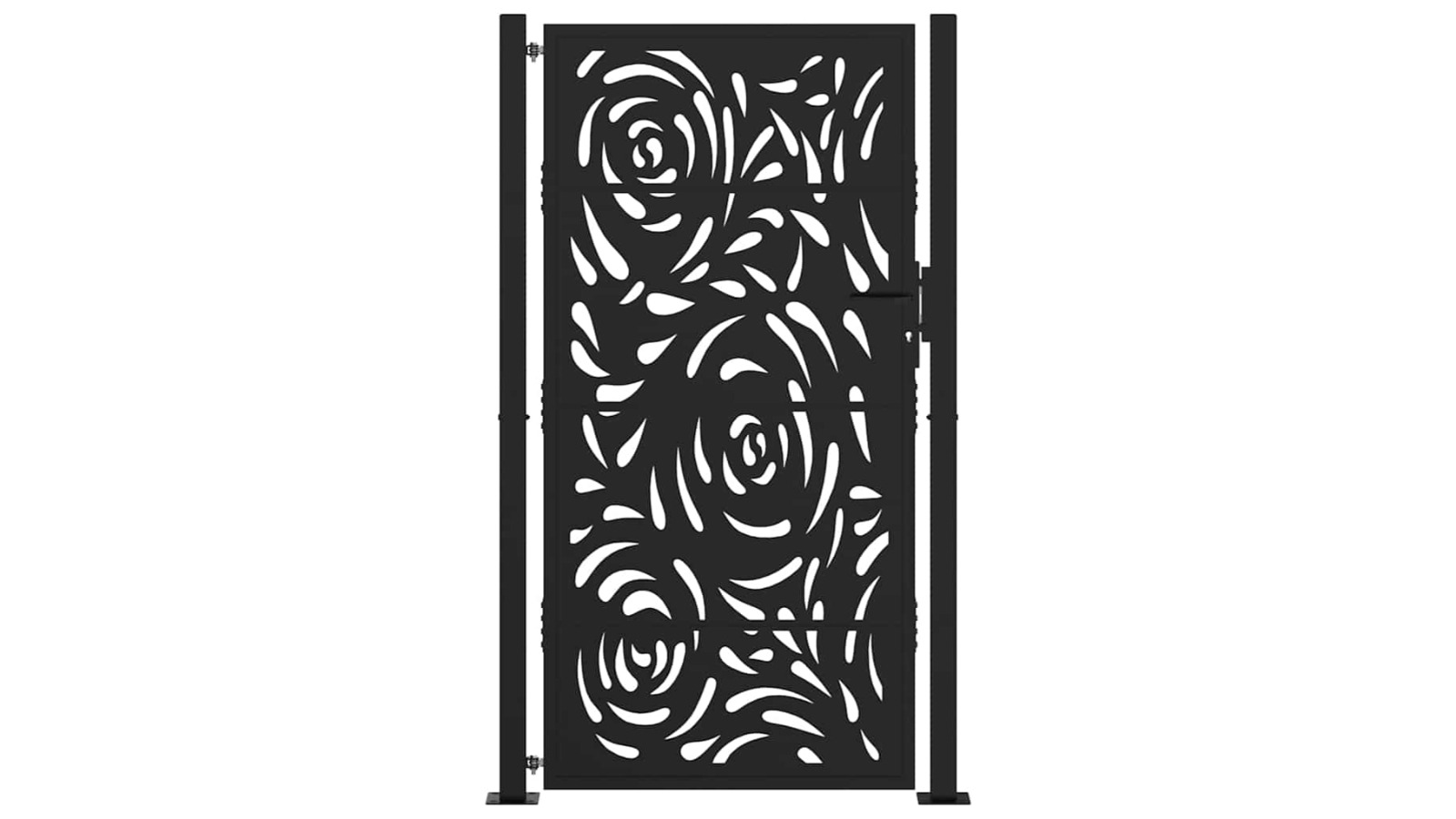 vidaXL Black Steel 100 x 175cm Flame Design Garden Gate