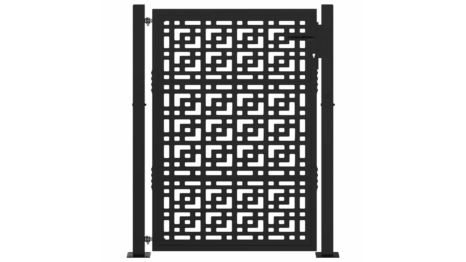 vidaXL Black Steel 100 x 125cm Cross Design Garden Gate