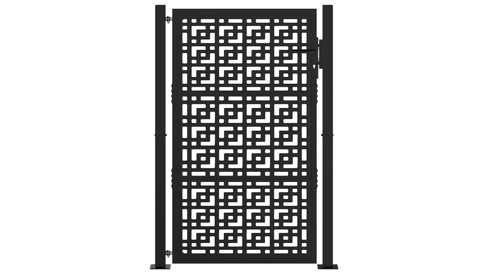 vidaXL Black Steel 100 x 150cm Cross Design Garden Gate