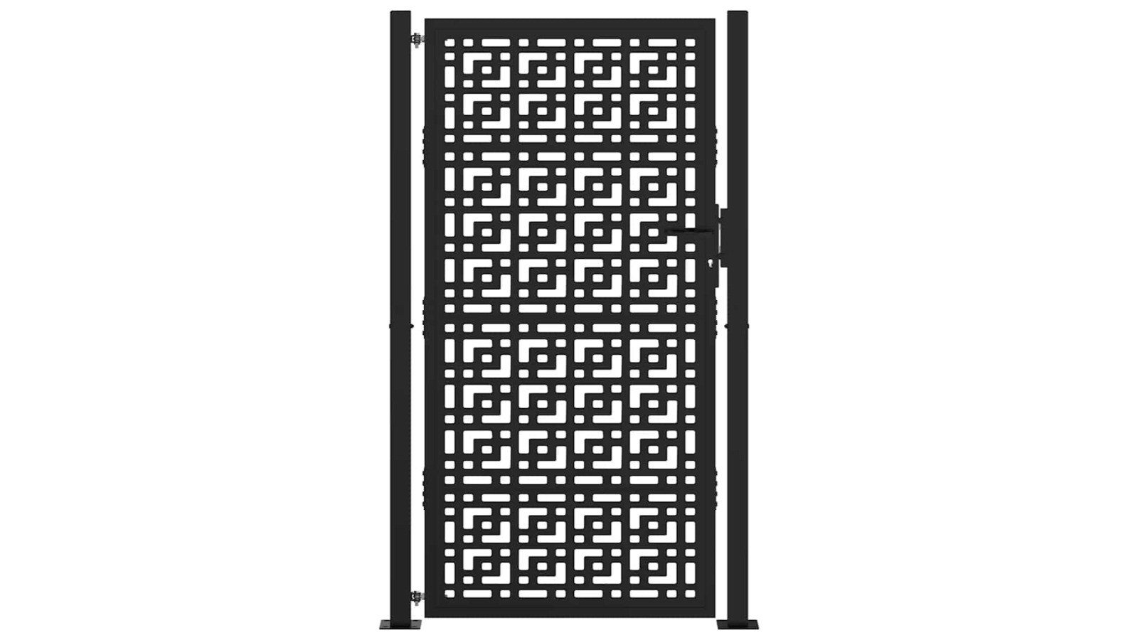 vidaXL Black Steel 100 x 175cm Cross Design Garden Gate