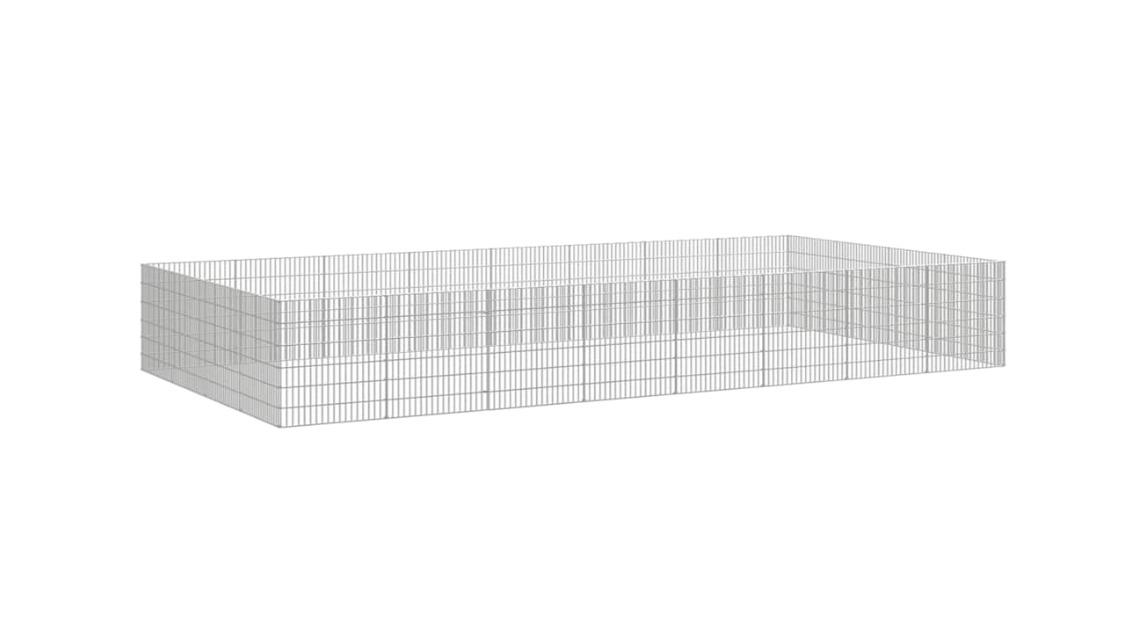 vidaXL Galvanised Iron 24-Panel Free Range Animal Enclosure - 54 x 60cm