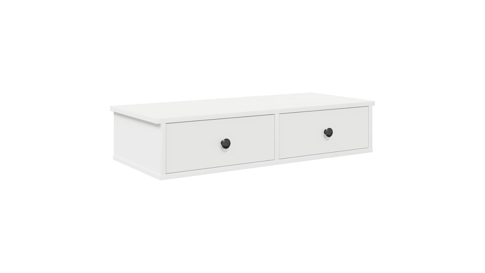 vidaXL White Engineered Wood 80 x 34 x 17cm Wall Shelf with Drawer