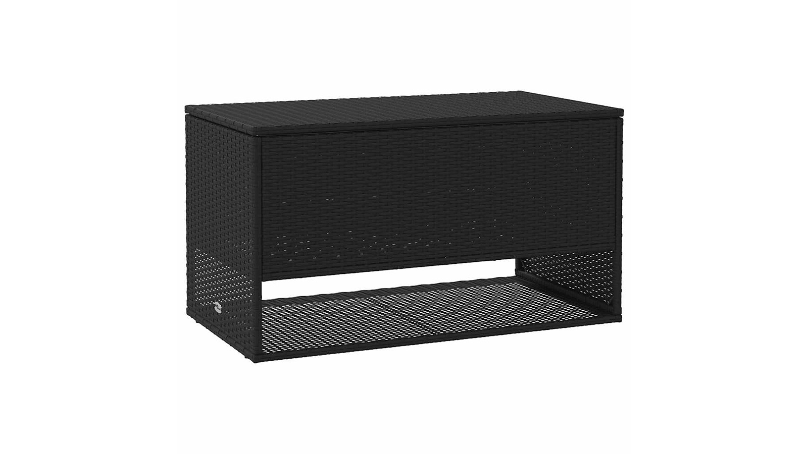vidaXL Poly Rattan 100 x 55 x 55.5cm Outdoor Cushion Box - Black