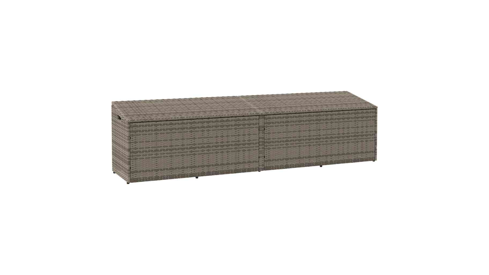 vidaXL Grey Poly Rattan 220 x 50 x 58cm Garden Storage Box