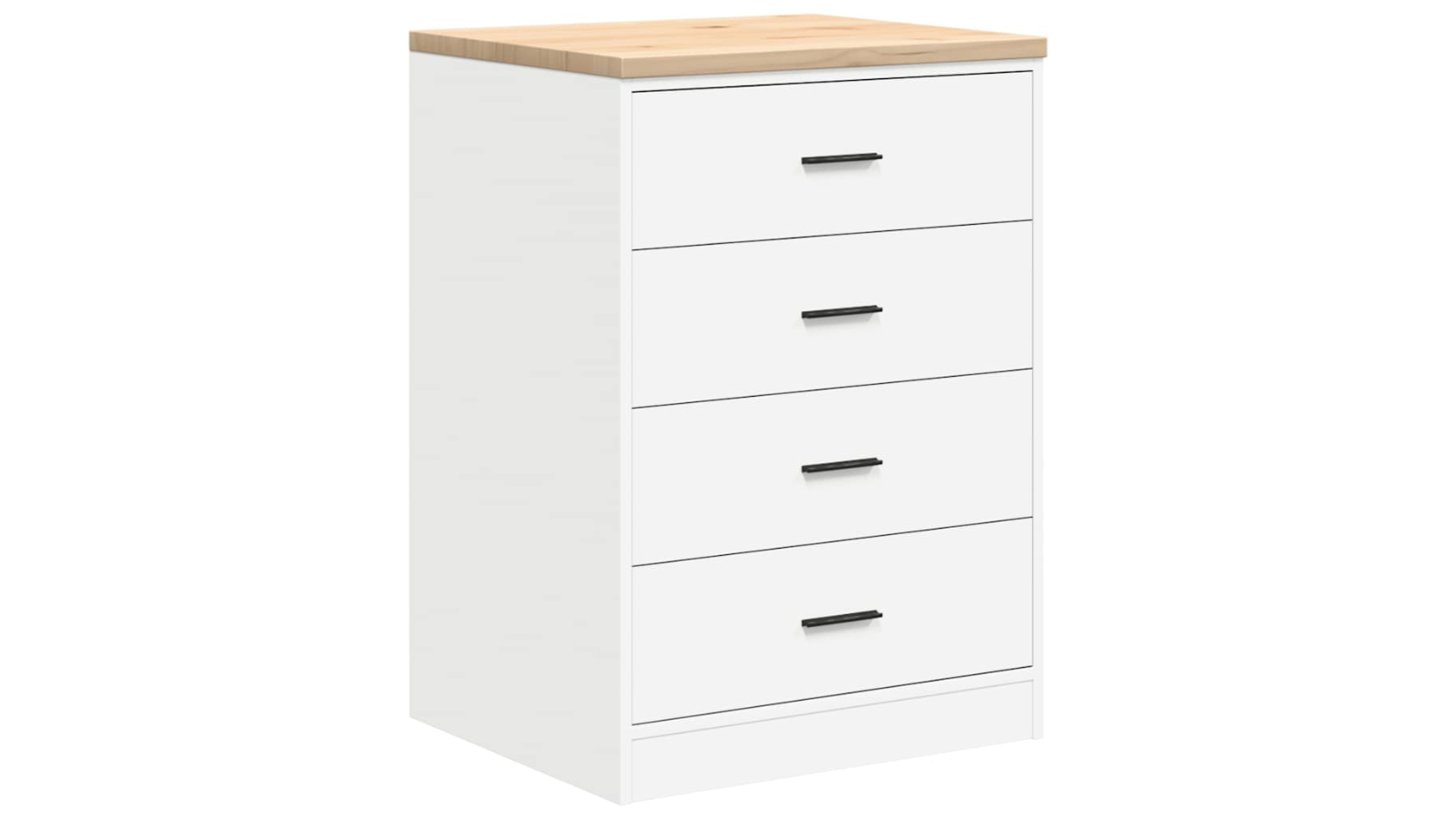 vidaXL 60 x 51 x 85cm Solid Pine Wood Garage Storage Cabinet - White