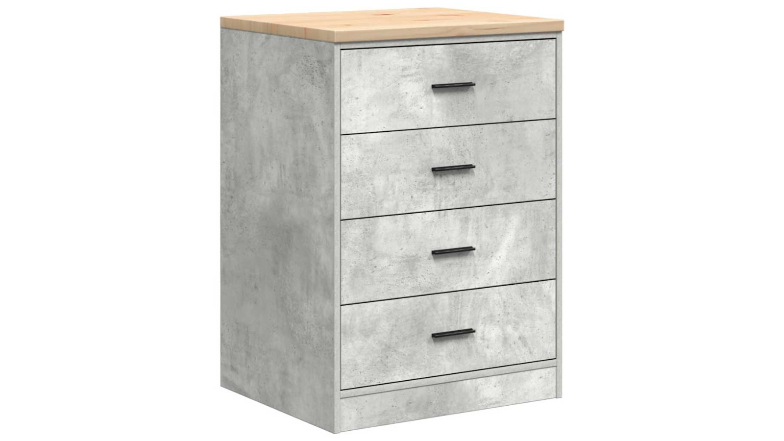 vidaXL 60 x 51 x 85cm Solid Pine Wood Garage Storage Cabinet - Concrete Grey